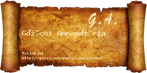 Gácsi Annamária névjegykártya